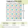 thumbnail image 2 of Pets Paws Print Colorful Square Fitted Tablecloth with Elastic Edge,Square Table Cover,Washable Elastic Table Cover for Home Kitchen Party Decor 34"x34", 2 of 6
