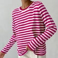 thumbnail image 2 of hotojiny Sweaters for Women Lightweight Striped Knit Pullover Tops Long Sleeve Shirts Crewneck Fashion Clothing Fall Outfits, 2 of 4