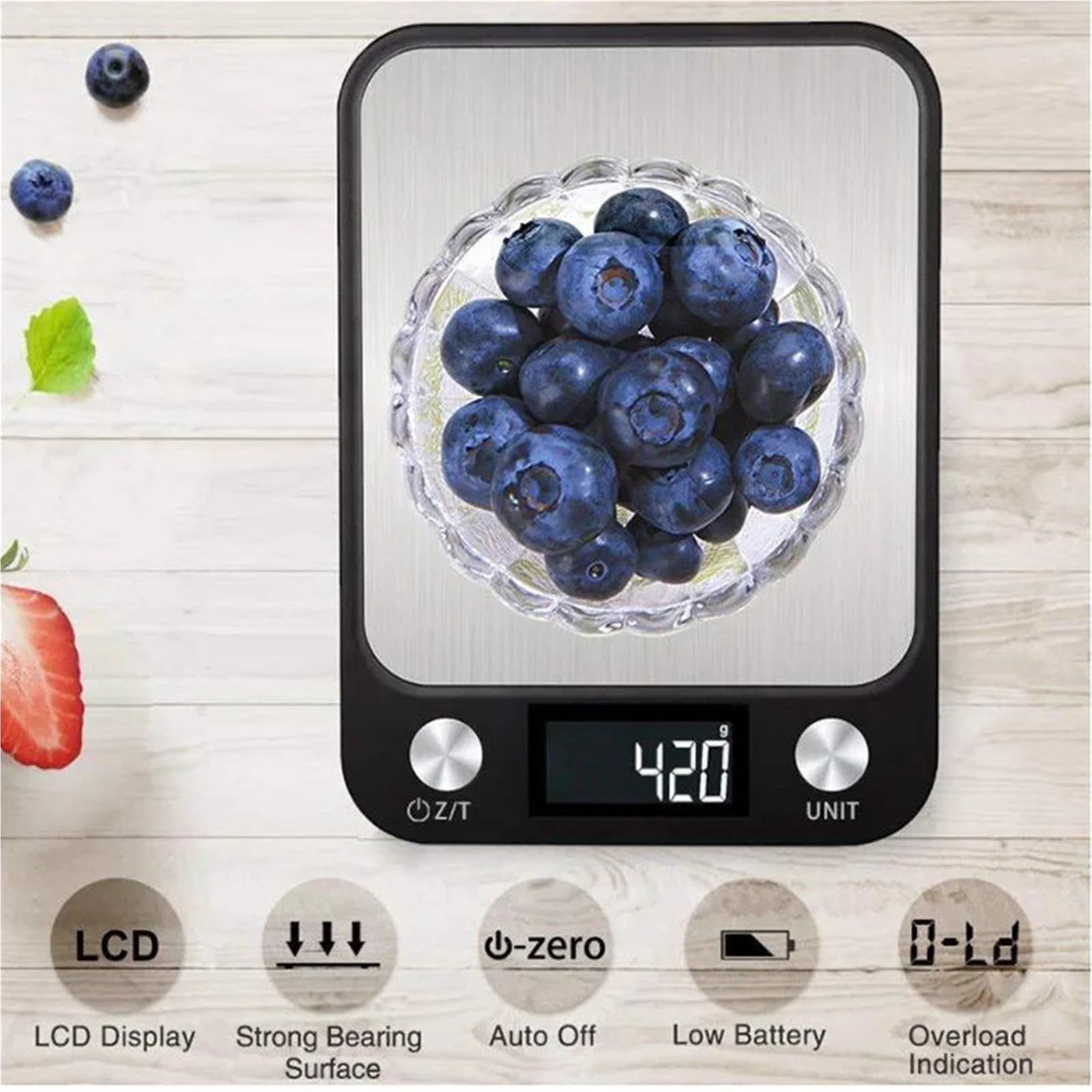 Kitchen Scale Weighing Food Coffee Balance Smart Electronic Digital Scales Stainless Steel Design for Cooking and Baking