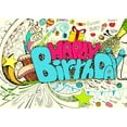 thumbnail image 1 of BSDHOME Polyester 7x5ft Birthday Backdrops Colorful Cartoon Graffiti Wall Backdrops Photo Background For Cake Smash Photo Props, 1 of 2