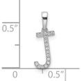thumbnail image 4 of 14K White Gold Diamond Letter J Initial Pendant(Length 16) - Jbsp, 4 of 5