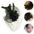 thumbnail image 6 of Elegant Black Bridal Fascinator with Netting, Wedding Hair Accessory, Photography Prop, 1 Piece Stylish Design, 6 of 8