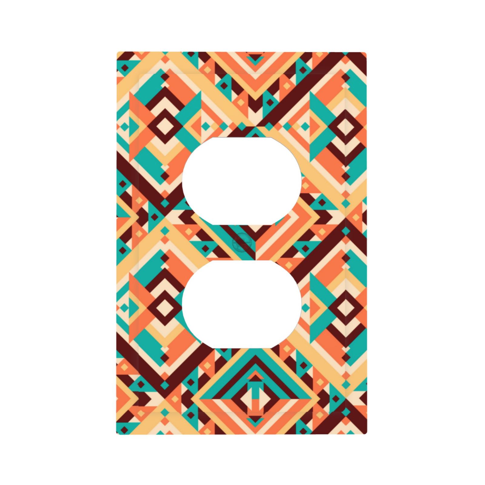 DouZhe 1-Gang Duplex Outlet Cover, Geometric Aztec Tribe Style ...