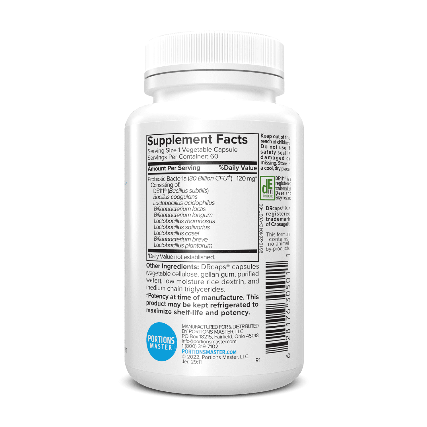 Portions Master 30 Billion Probiotic Plus