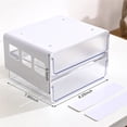 thumbnail image 2 of Under Desk Storage Drawer Slide Out, Self-Adhesive Organizer, Attachable Drawer Organizer with 2 Layers White, 2 of 8