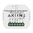 thumbnail image 2 of Module de Commutateur Intelligent MS-104BZ 2 Gang ZigBee 3.0 + RF433, AC 90V-250V 10A, Contrôle Vocal/app/manuel, Compatible avec Google Home/Smart Life, PC Ignifuge, Installation Cachée, Inclus Clip de Montage, 2 of 6