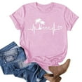 thumbnail image 2 of LYXSSBYX Plus Size Womens Shirts Summer Beach Printed T-Shirt with Round Neck and Short Sleeved Top, 2 of 3