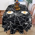thumbnail image 5 of Nappe d'Halloween Toile d'Araignée pour Table Ovale Ronde Rectangulaire, Imperméable, Durable, Réutilisable Nappe Visage Citrouille pour Décoration de Fête d'Halloween - 54x72 Pouces, 5 of 5