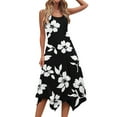thumbnail image 5 of ZQUUVOU Women's Casual Summer Dress Sleeveless Floral Mini Round Neck Beach Dress Black, 5 of 8