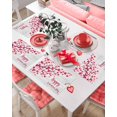 thumbnail image 4 of Valentines Placemats Pink Love Heart Tree Valentines Day Place Mats for Dining Room Wood Grain Washable Table Mats for Kitchen Dining Decorations Set of 6, 4 of 6