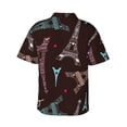thumbnail image 3 of Balery Eiffel Tower Print Men's Hawaiian Shirts Short Sleeve Beach Shirt Relaxed Fit Vacation Button Down Shirts-3X-Large, 3 of 9