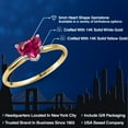 thumbnail image 2 of Gem Stone King 14K Two Tone Gold Red Created Ruby Solitaire Engagement Ring for Women | 0.60 Cttw | Heart Shape 5MM | Gemstone July Birthstone | Size 7, 2 of 6