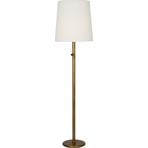 Chic Aged Brass Floor Lamp with Fondine Fabric Shade - Contemporary Lighting Fixture for Stylish Spaces