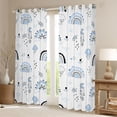 thumbnail image 2 of Homewish Cartoon Rainbow Black Out Curtains For Kids Boys Girls,Blue White Curtains Pack of 2 (42x63 Each),Dreamy Princess Bedroom Curtains,Microfiber Bedroom Decor, 2 of 6