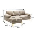 thumbnail image 2 of Modern Sectional Sofa, 3 Seater Accent Sofa with Golden Metal Legs, Living Room Modular Sofa with Comfortable Backrest, Upholstered Accent Sofa Couches, Large L-Shaped Sofa Set, Camel, 2 of 7