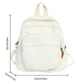 thumbnail image 3 of Women Campus Backpack Canvas Simple Rucksack Daily Bag for Female (Black), 3 of 10