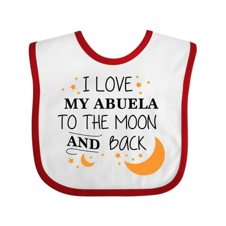 

Inktastic I Love My Abuela to the Moon and Back Gift Baby Boy or Baby Girl Bib