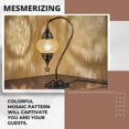 thumbnail image 6 of DEMMEX Authentic Turkish Lamp, Made in Turkey, Turkish Moroccan Mosaic Table Bedside Lamp, 100% Handcrafted, Antique Brass Color Metal Body and Decorated Metal Base, Gooseneck, 15" (Gold), 6 of 7