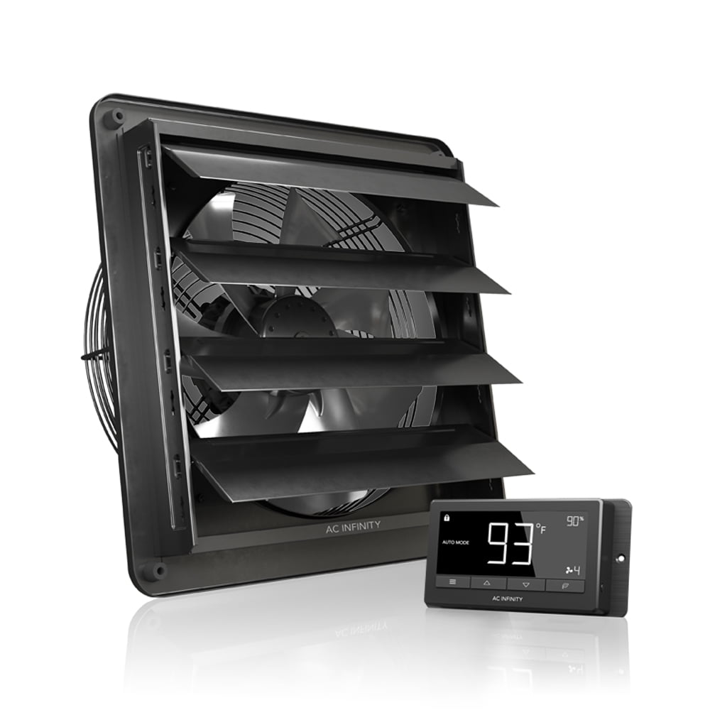 AC Infinity AIRLIFT T12, Shutter Exhaust Fan 12inch with Temperature