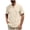 Khaki, variant on Henley Shirts for Men Plus Size Casual Short Sleeve Textured Band Collar T Shirts Summer Holiday Beach Hippie Tops Size M-5XL