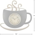 thumbnail image 2 of J&V TEXTILES Latte Cup Clock, Plastic, Farmhouse Style, 11.5 x 1.375 x 11 inches, 2 of 2