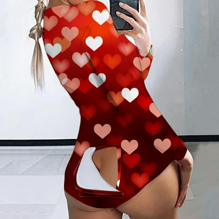 

Aayomet Jumpsuits For Women Sexy Nightwear Romper Women Playsuit Jumpsuit Bodysuit Long Printing Sleeve Women s Jumpsuit A XL
