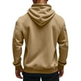 thumbnail image 4 of Dresfit Mens Tactical Pullover Fleece Big and Tall Sweatshirts Hooded Long Sleeve Workout Hoodies Winter Fall Zipper Zip Up Multi Pockets Sweatshirt Khaki L, 4 of 9