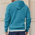 thumbnail image 3 of Dwralegc Mens Hoodies Fleece Long Sleeves Pullover Hoodie Casual Zip-Up Drawstring Hooded Sweatshirts Fall Fashion Solid Color Hoody Top with Kangaroo Pockets Turquoise 2XL, 3 of 5