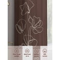 thumbnail image 6 of Brown Flowers Sheer Curtains 96 Inch Length 2 Panels Set, Pastoral Abstract Floral Minimalist Art Voile Window Treatment Semi Sheer Long Curtains Drapes for Bedroom/Living Room/Kitchen 52"x96"x2, 6 of 7