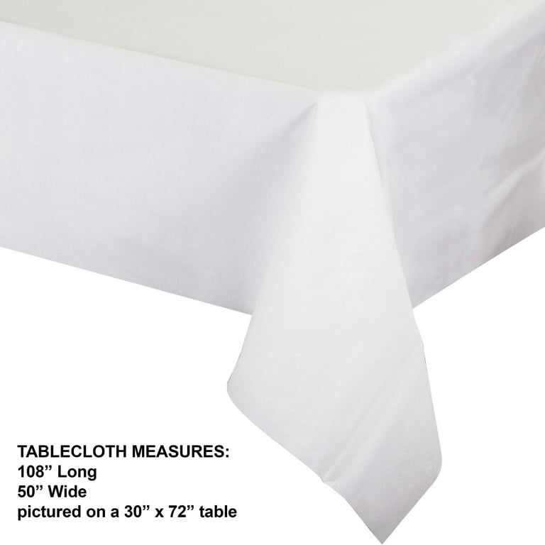 Way to Celebrate 50x108 White Disposable Table Cloth - Each
