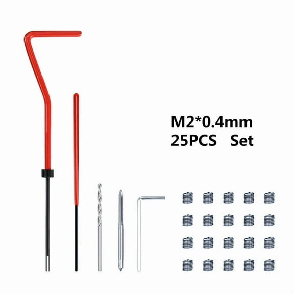 Thread Repair Kit M2-M16 thread repair kit for auto repair tools, 25 piece set of thread auto repair tools