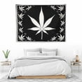 thumbnail image 3 of ONETECH Black and White Weed Tapestry Hippie Cannabis Leaves Psychedelic Leaf Tapestry Wall Hanging Rasta Marijuana Tapestry Wall Art for Living Room Bedroom Dorm Home Indie Party Decor, 3 of 7