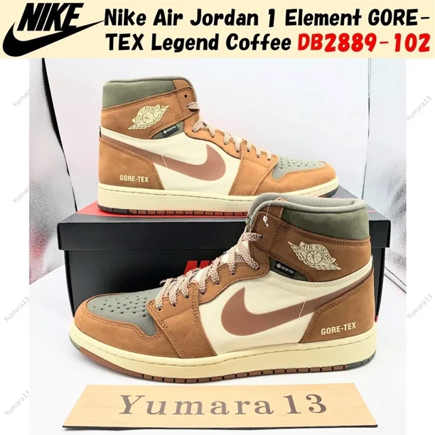 N I-K-E A i r-Jor-dan 1 Element GORE- TEX Legend Coffee DB2889-102 Men's Size