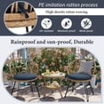 thumbnail image 4 of 3-Piece Outdoor Furniture Sectional Sofa Set,Patio PE Wicker Conversation Sets with Beige Cushions,Top Glass,Lounge Chair for Garden, Deck, Poolside, 4 of 7