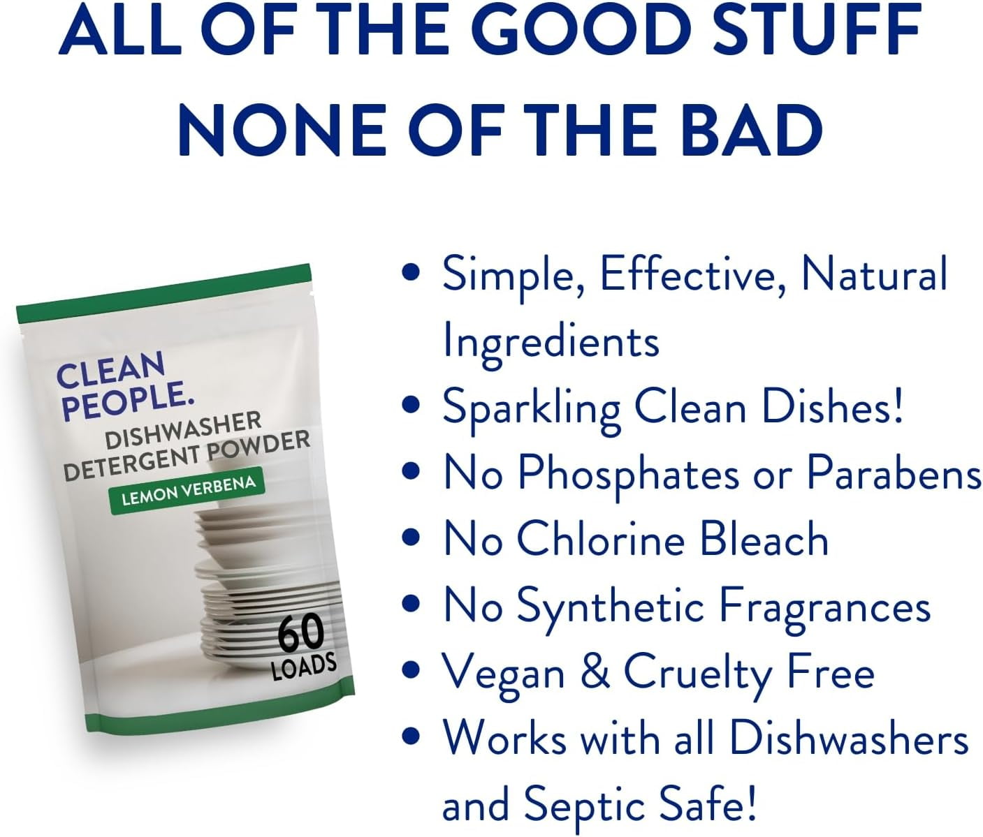Dishwasher Detergent Powder | Cuts Grease and Rinses Sparkling Clean | Residue-Free (30 Ounce, Lemon Verbena)