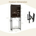 thumbnail image 3 of Costway Over-The-Toilet Storage Cabinet Bathroom Organizer w/ Sliding Barn Door Espresso, 3 of 9