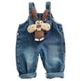thumbnail image 3 of WAYUTE Toddler Overalls Denim Pants with Cute Animal Character Front Pocket for Girls and Boys Casual Daily Wear, 3 of 7