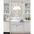 thumbnail image 3 of Brown Flowers Swag Kitchen Curtains Sets for Windows 24 Inch Length, Vintage Ethnic Tribal Floral Leaves Short Window Curtain Panels Swags Valances and Tiers 3 Piece Set for Cafe/Dining Room, 3 of 5