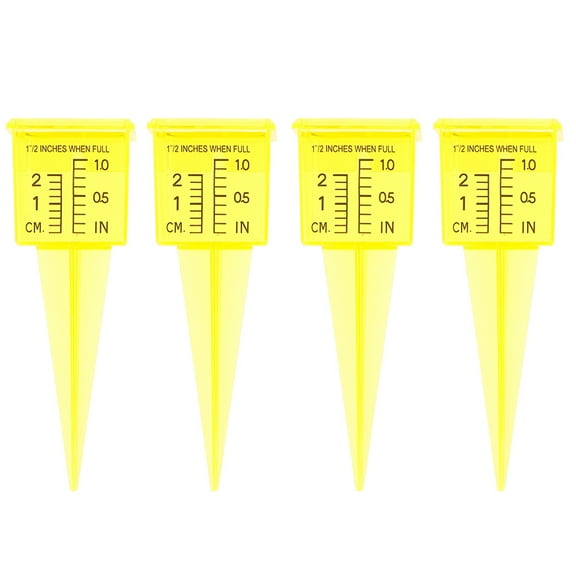 4-Piece Rain Gauge Set with Wide Mouth for Precise Rainfall Measurement in Yard, Garden, Lawn, and Outdoor Backyard Use