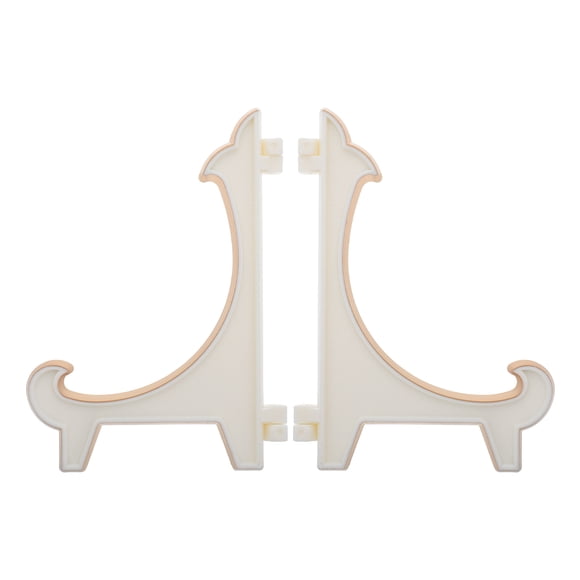 HAMPPLIES 2Pcs White Plastic Picture Holder Stand for Display Decorative Frames Plates and Photos
