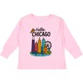thumbnail image 3 of Inktastic Hello Chicago Skyline Pizza Boys or Girls Long Sleeve Toddler T-Shirt, 3 of 5