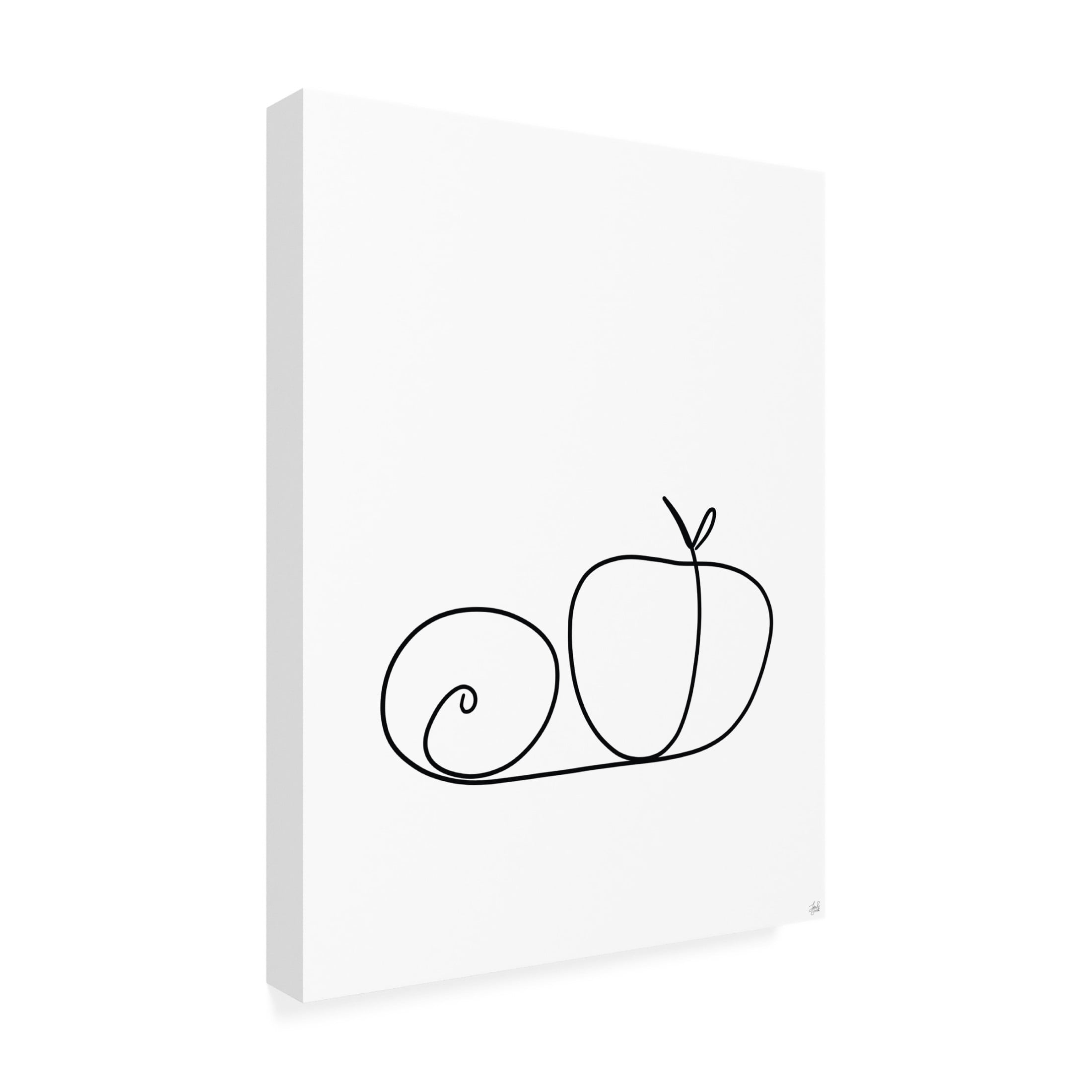 Canvas Wall Art - Line and Brush 'Still Life Lime and Peach' Wall Art for Living Room, Bedroom, or Office Décor by Trademark Fine Art - 35 x 47 Inches
