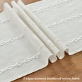 thumbnail image 3 of Wracra Rustic Linen Table Runner Farmhouse Style Table Runners 60 inches Long Embroidered Table Runner with Hand-Tassels for Party, Dresser Decor and Dining Room Decorations(white, 13"×60"), 3 of 7