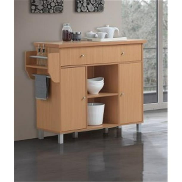 Kitchen Island Spice Rack & Towel RackBeech