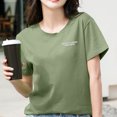 thumbnail image 3 of Gibobby Casual Playera de Manga Corta para Mujer Mujeres Casual Letras Impresión Diaria Camisas Cuello Redondo Manga Corta Camiseta Suelta Tee Tops Túnica Blusa(Verde,XL), 3 of 5