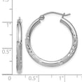 thumbnail image 4 of Auriga Fine Jewelry 925 Sterling Silver Rhod-plated 2.5mm Polished/Satin Diamond-cut Hoop Earrings for Women, 4 of 6