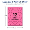 thumbnail image 6 of Avery Printable Heart Labels, Bright Pink, 2-9/32" x 1-27/32", 480ct, 6 of 11