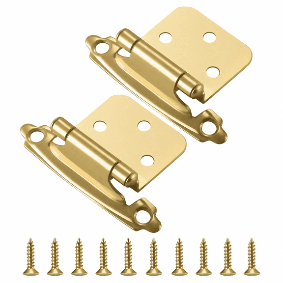 8 Pack (4 Pairs) Brushed Nickel Self Closing Cabinet Hinges, 1/2" Overlay Hinges for Face Frame Kitchen Cabinets, Steel Cabinet Door Hinges with Screws, Modern Replacement Hardware