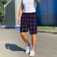 thumbnail image 6 of Sikiie Purple Black Plaid Mens Pajama Shorts, Lightweight Lounge Pant with Pockets Soft Sleep Pj Shorts for Men4X-Large, 6 of 6