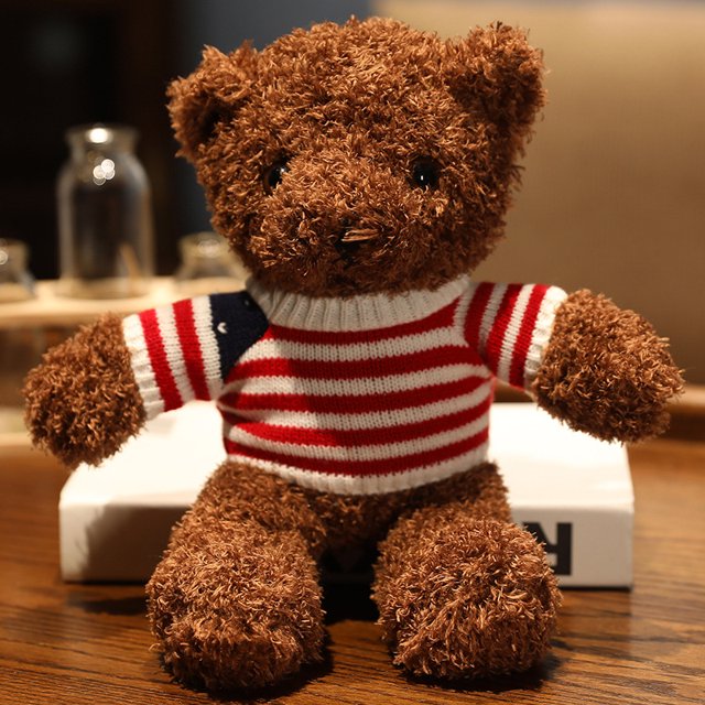 Plush Keychain Stuffed Animal Cute Dressed Small Teddy Bear Keyring Charm Backpack Clip Handbag Pendant Super Soft Plush,40cm Red And White Striped Bear